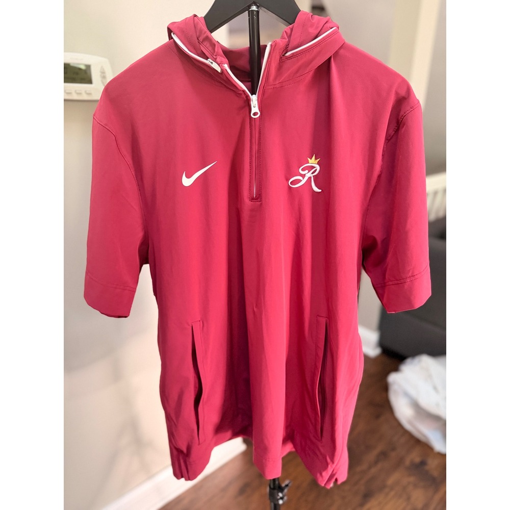 Nike Reading Fightin Phils Short Sleeve Quarter Zip Hooded Windbreaker‎ Maroon L